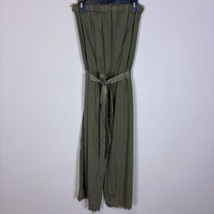 Cloth & Stone‎ Green Tencel Strapless Jumpsuit with Pockets Medium
